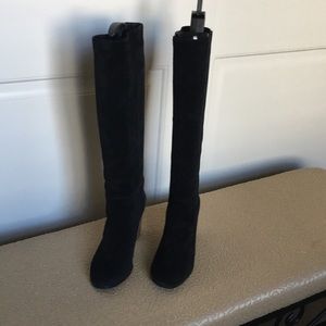 Cole Haan Black Suede Tall Boots